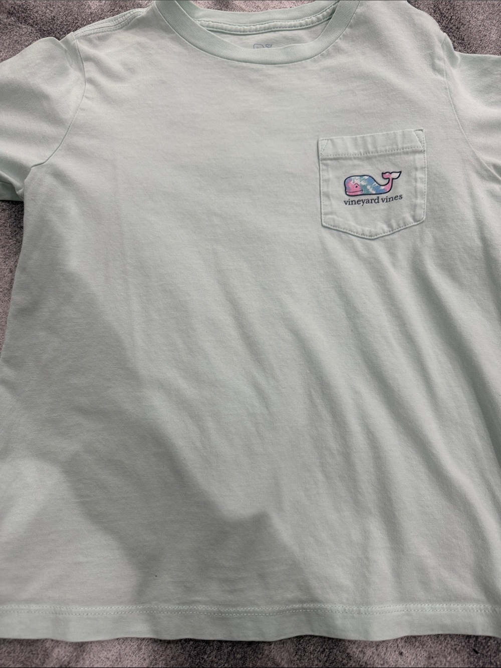 Vineyard Vines Mint Green Short-Sleeve Pocket Tee with Whale Patch size 6